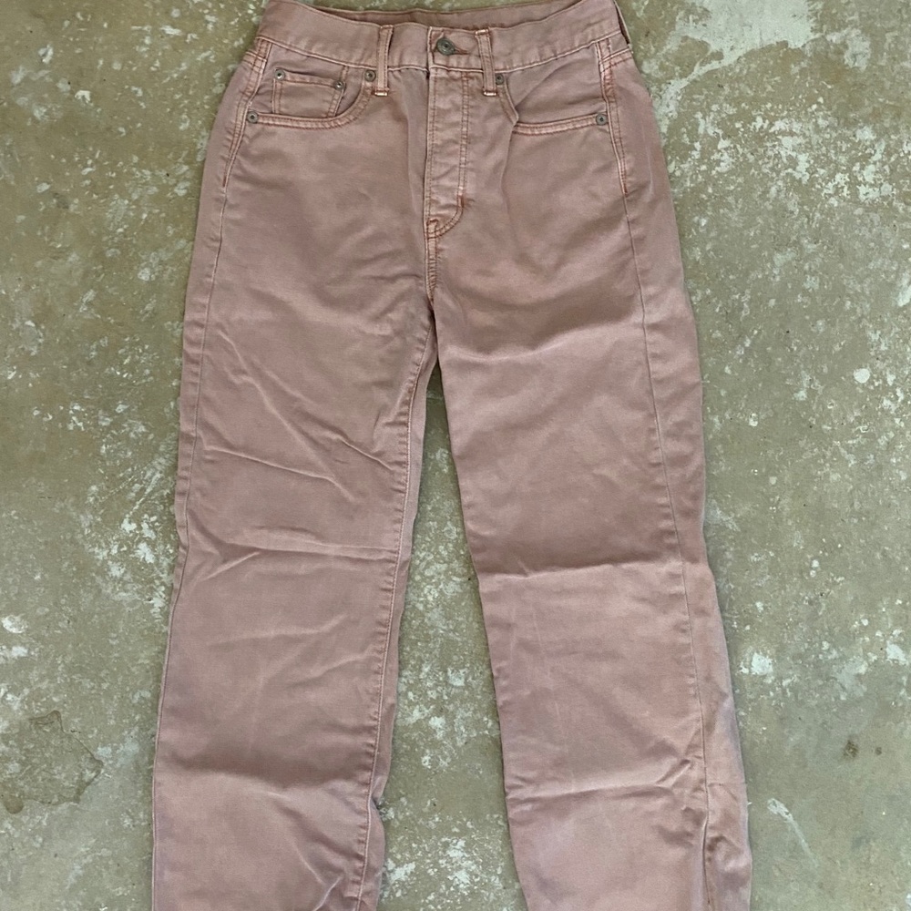 Pink High Waisted Wide Leg Jeans